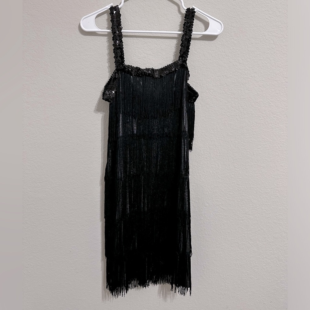 Black fringed dress